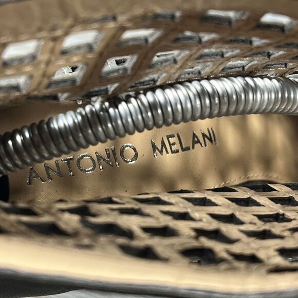 Antonio Melani Woman's MENA Gray Leather Ankle Pumps Heels Size 8 - Picture 6 of 9